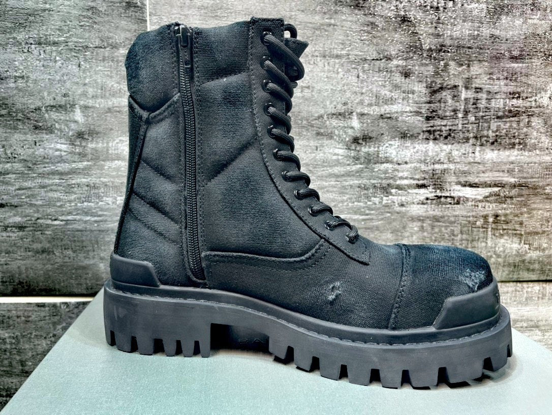 Men's Round Toe Mid-Calf Canvas Dr Martens Boots