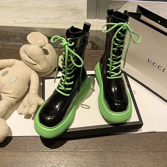 Casual Mid-Tube Big Toe Rubber Sole Boots