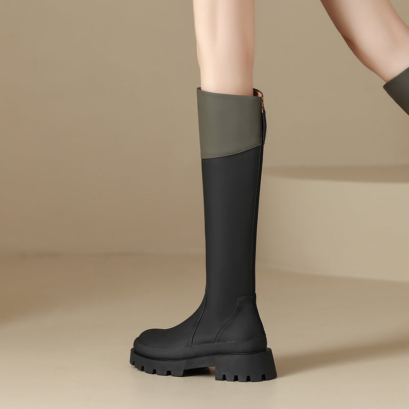 Women’s British Thick Heel High Tube Boots