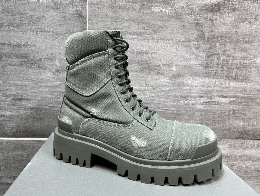 Men's Round Toe Mid-Calf Canvas Dr Martens Boots