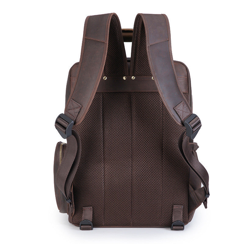 Crazy Horse Leather Camera Shoulder Bag, Retro Style