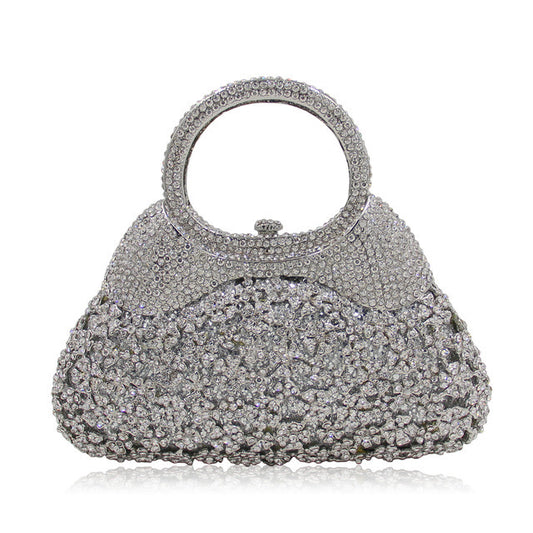 Women's Handmade Rhinestone Crystal Evening Clutch Bag
