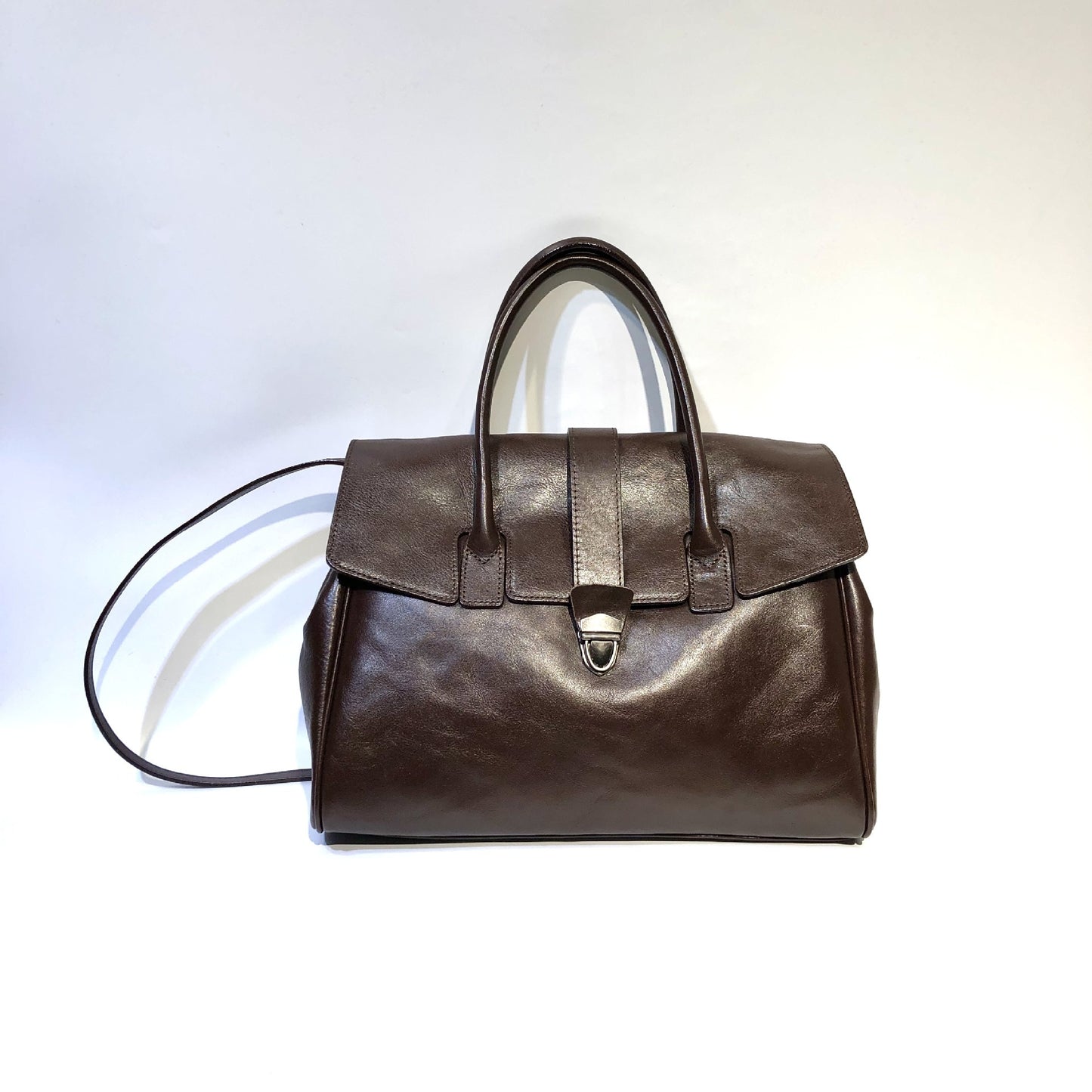 Vintage Handmade Vegetable Tanned Cowhide Oval Bag