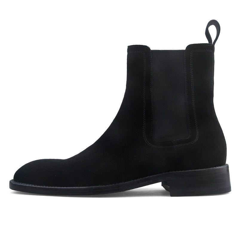 Men's Handmade Retro Leather Boots, Medium Tube Height