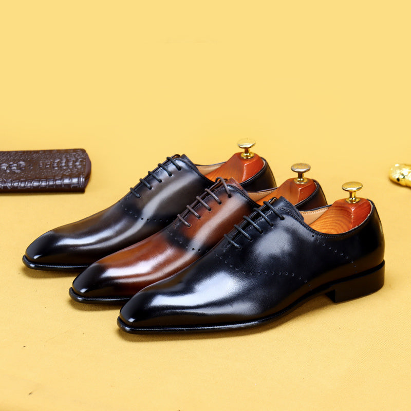 Oxford Men's Retro Leather Lace-Up Casual Shoes
