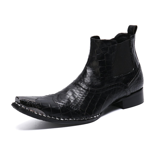 Men's British Leather Chelsea Boots - Pointed Toe