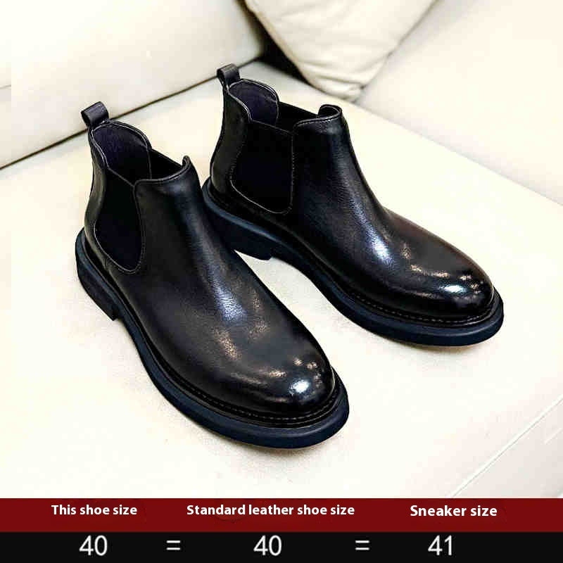 Men's Genuine Leather High-Top Martin Boots Thick Sole