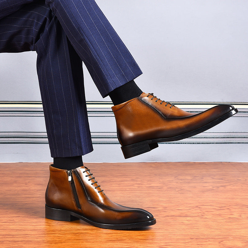 Men’s Genuine Leather Pointed Toe Business Shoes