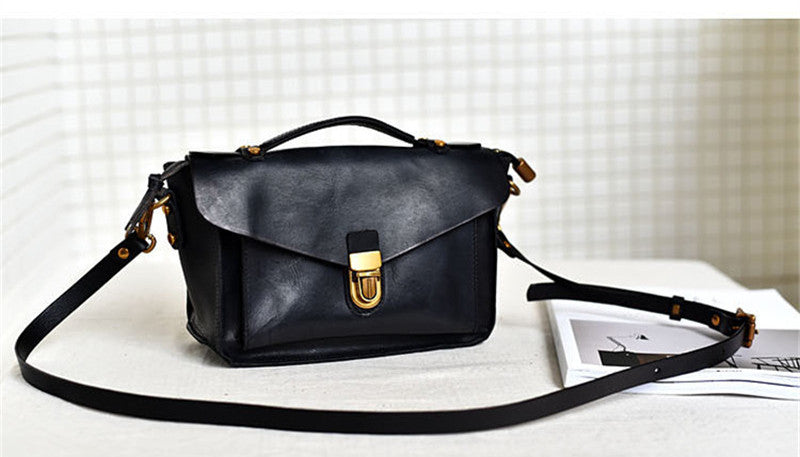 Vintage Handmade Top Layer Cowhide Messenger Bag