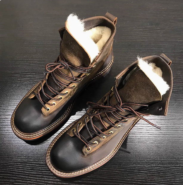 Retro Distressed High-Top Leather Martin Boots