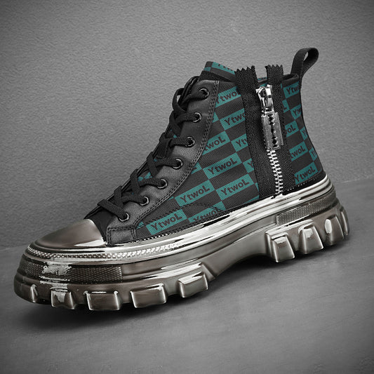 Warm Casual Tie-up Shoes with Plush Rubber Sole