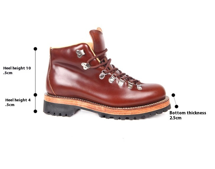 Men's High Top Wear-Resistant Cowhide Martin Boots