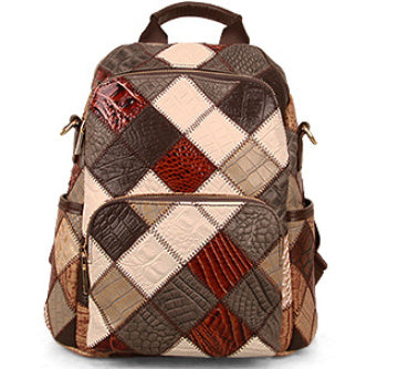 Large Cowhide Leather Travel Mommy Bag, Waterproof
