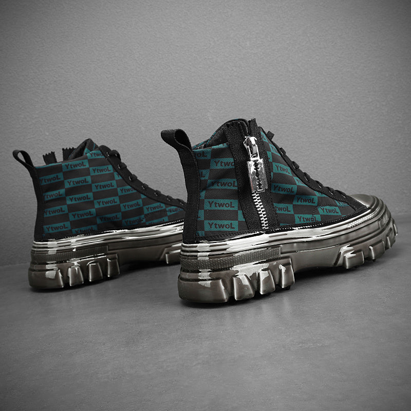 Warm Casual Tie-up Shoes with Plush Rubber Sole
