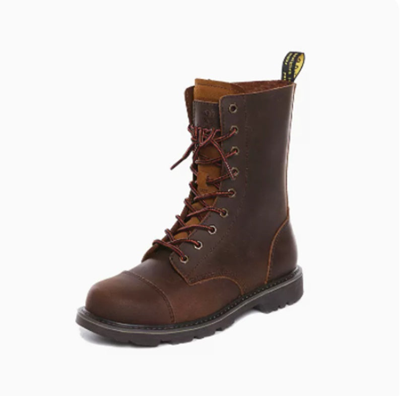 Men's Outdoor Motorcycle Martin Boots - Mid Heel
