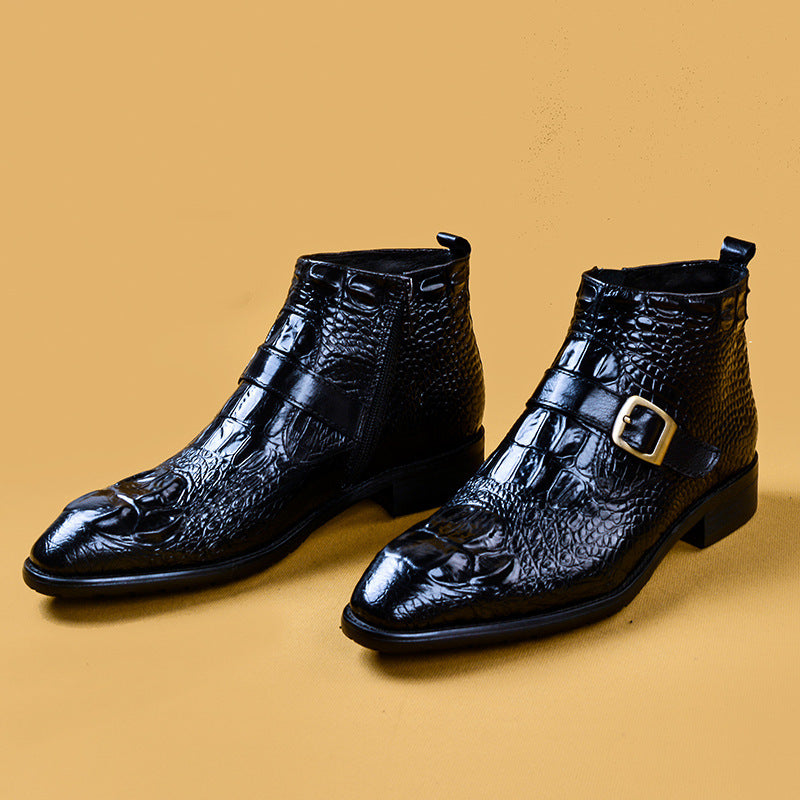 Men’s High-Top British Style Formal Leather Boots