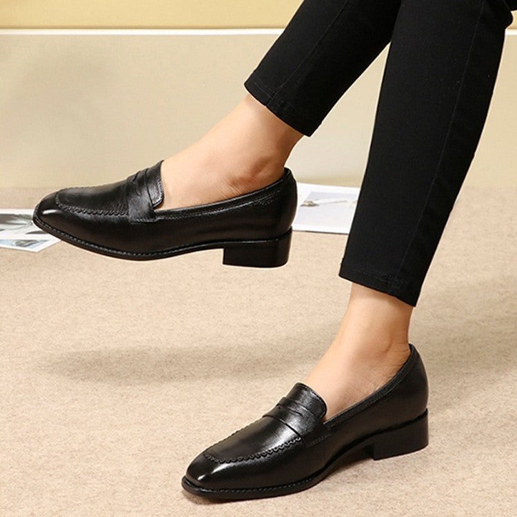 Retro English Style Small Leather Shoes, Flat Heel
