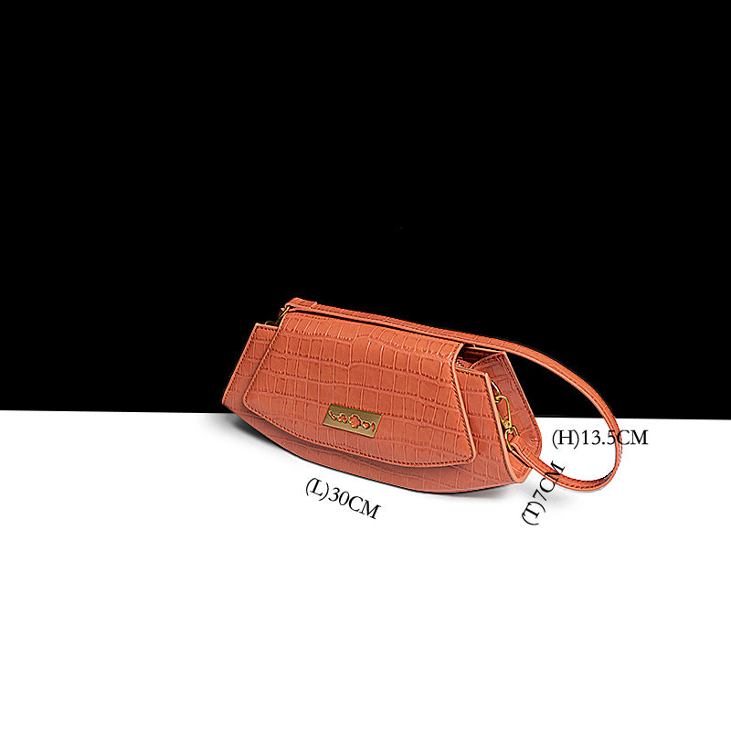 Women's Retro One Shoulder Handbag - Green Orange