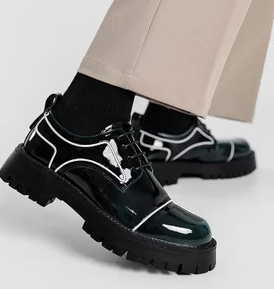 Men's Korean Trendy White High-Top Casual Sneakers