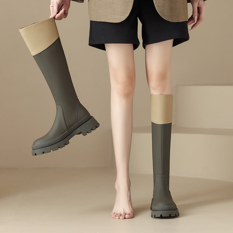 Women’s British Thick Heel High Tube Boots