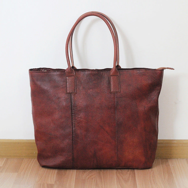 Women’s Large Cowhide Shoulder Bag - Brown