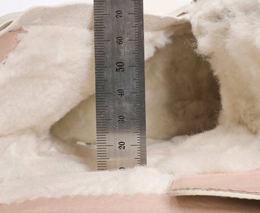 Wool Fur Sheepskin Martin Boots with Side Zipper