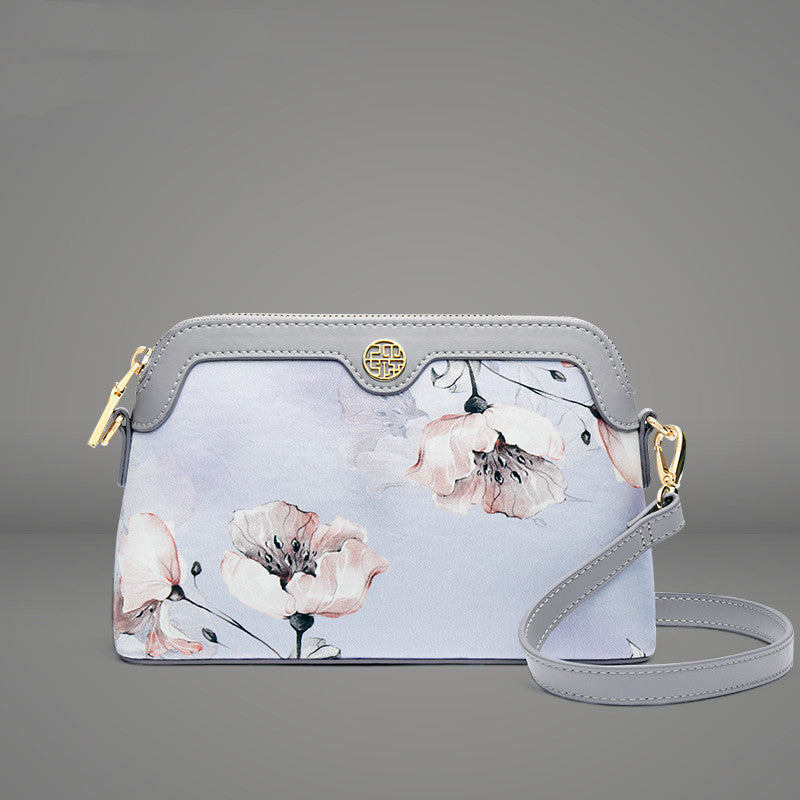 High-end Two Layer Cowhide Chinese Style Shoulder Bag