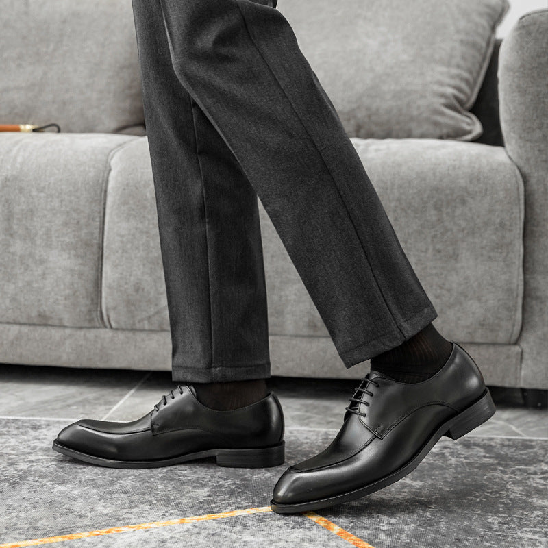 Men’s British Style Handmade Pointed Leather Shoes