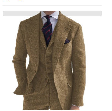 Men's Grey Wool Tweed Blazer & Pant Set