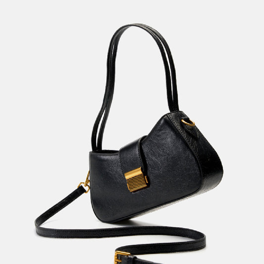 New Cowhide Women’s Retro Black Shoulder Bag