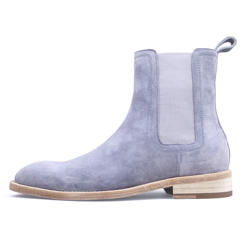 Men's Handmade Retro Leather Boots, Medium Tube Height