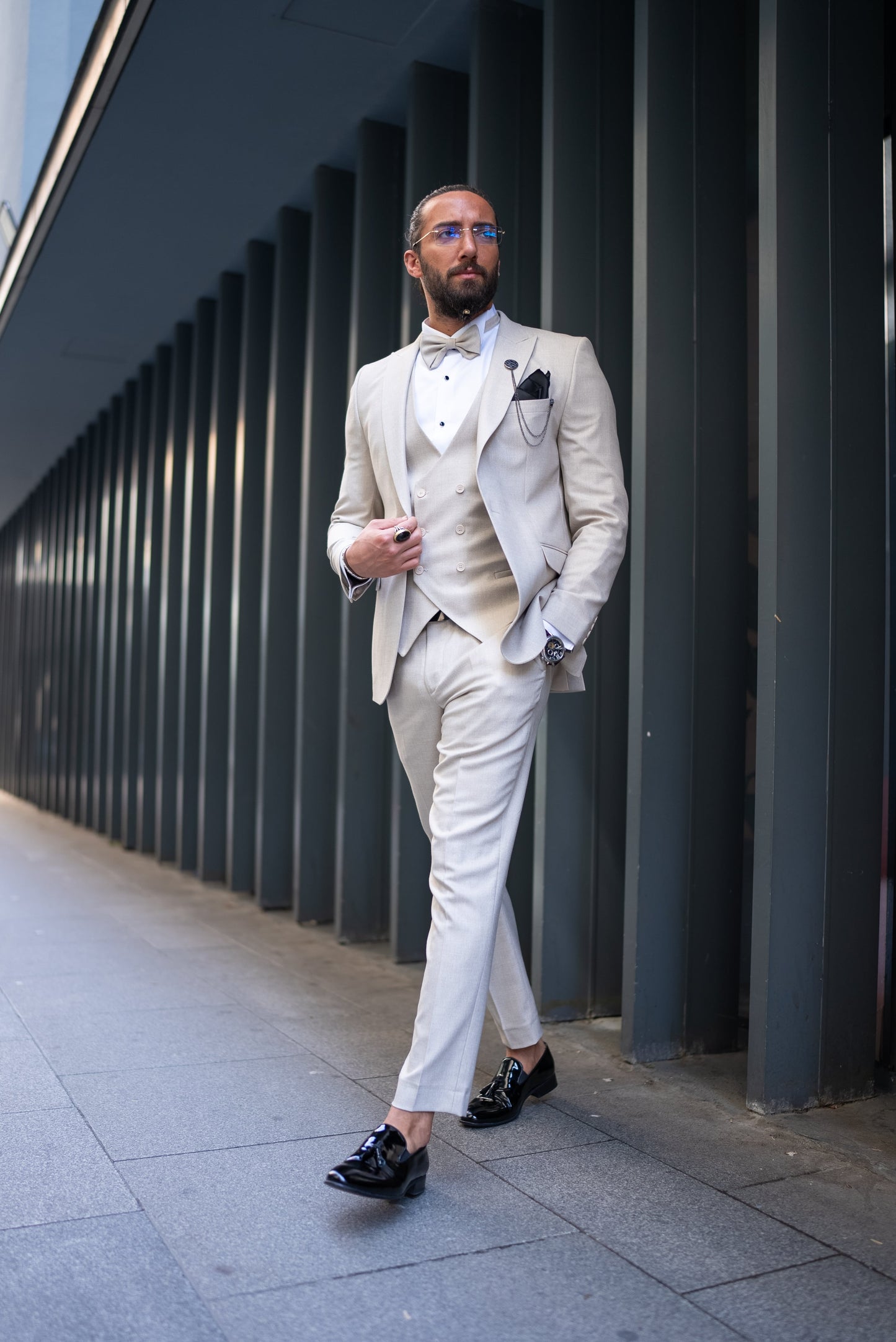 Beige Luxe Formal Tuxedo Set