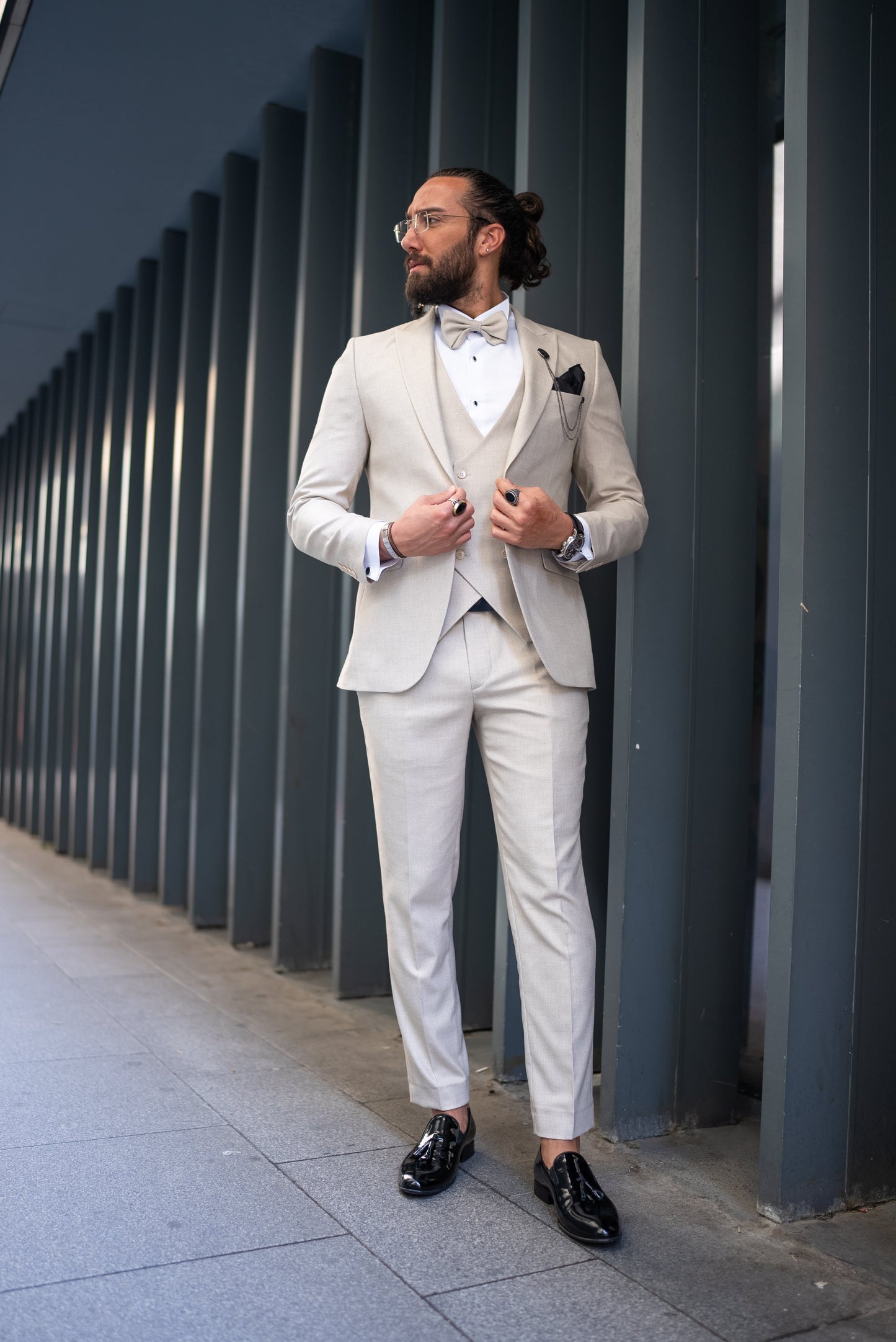 Beige Luxe Formal Tuxedo Set