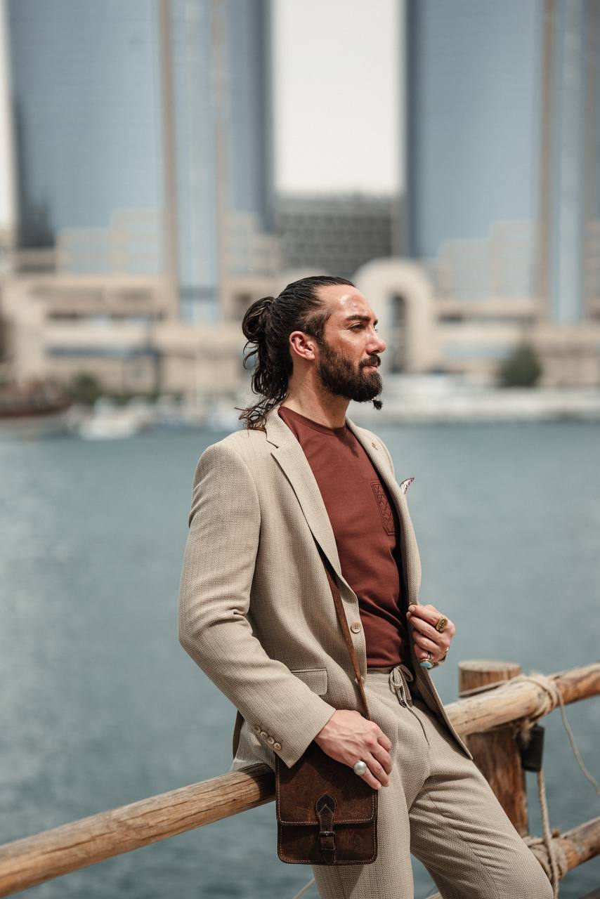 Light Beige Linen Blend Suit