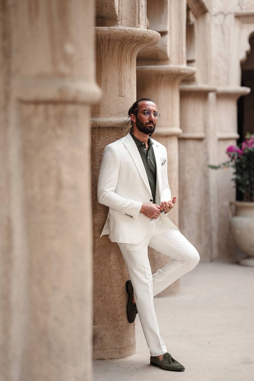 Crisp White Summer Occasion Suit
