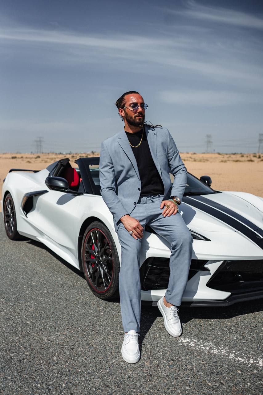 Light Blue Pinstripe Two-Piece Suit