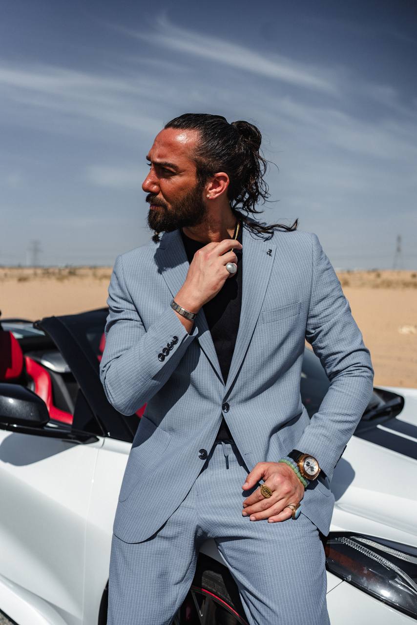 Light Blue Pinstripe Two-Piece Suit