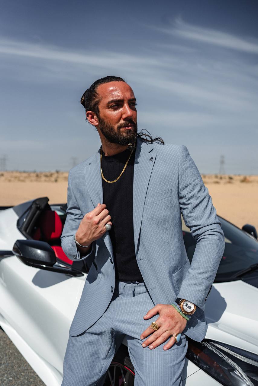 Light Blue Pinstripe Two-Piece Suit