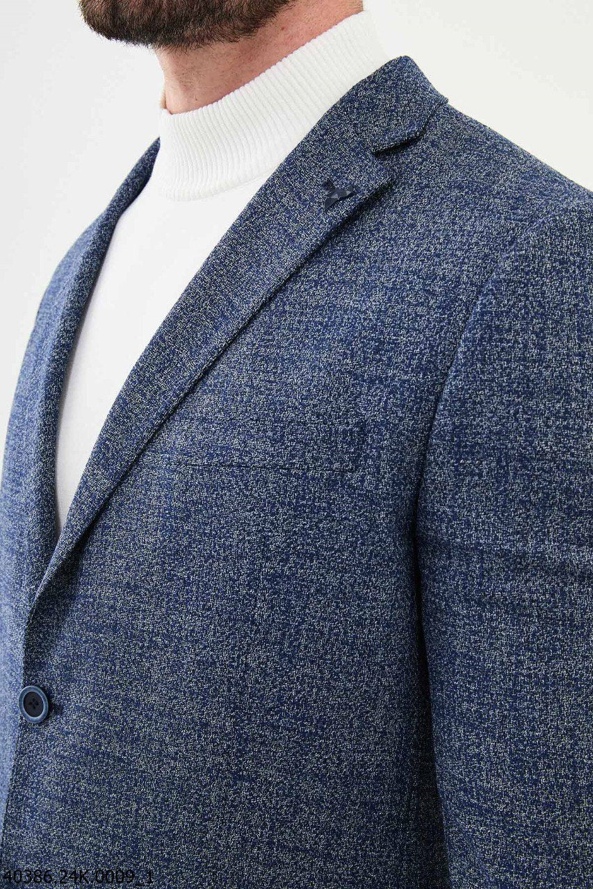 Blue Textured Blazer