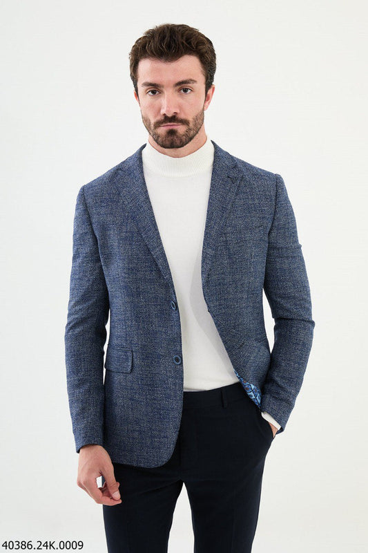 Blue Textured Blazer
