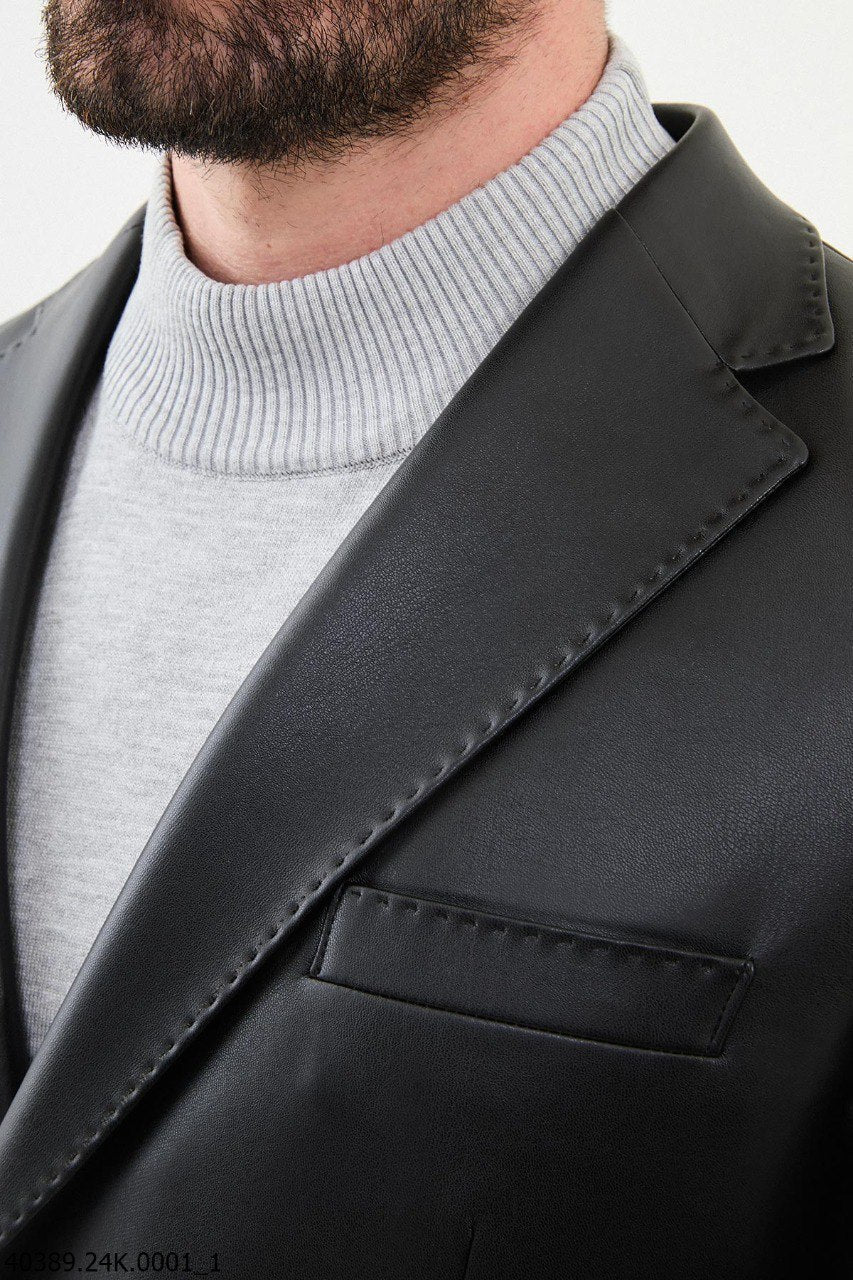 Black Leather Blazer