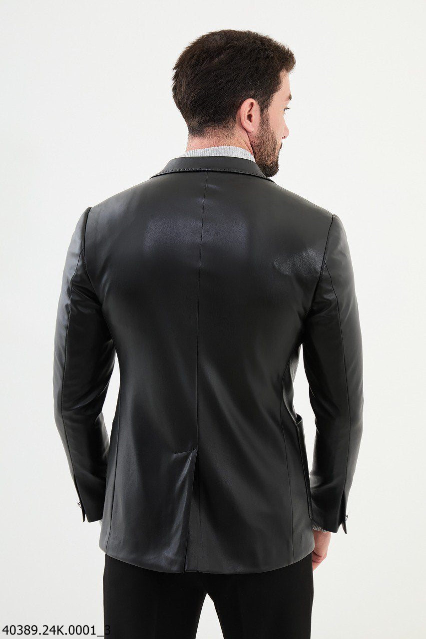 Black Leather Blazer
