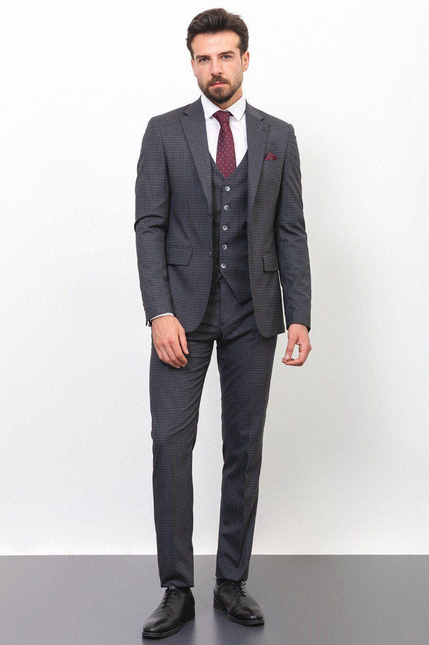 Dark Gray Special Design Slim Fit Suit