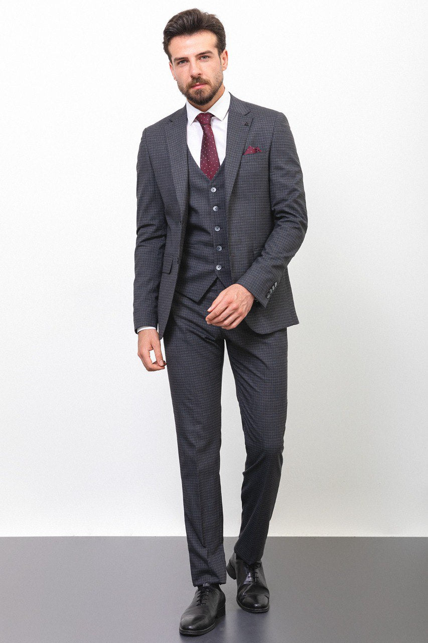 Dark Gray Special Design Slim Fit Suit