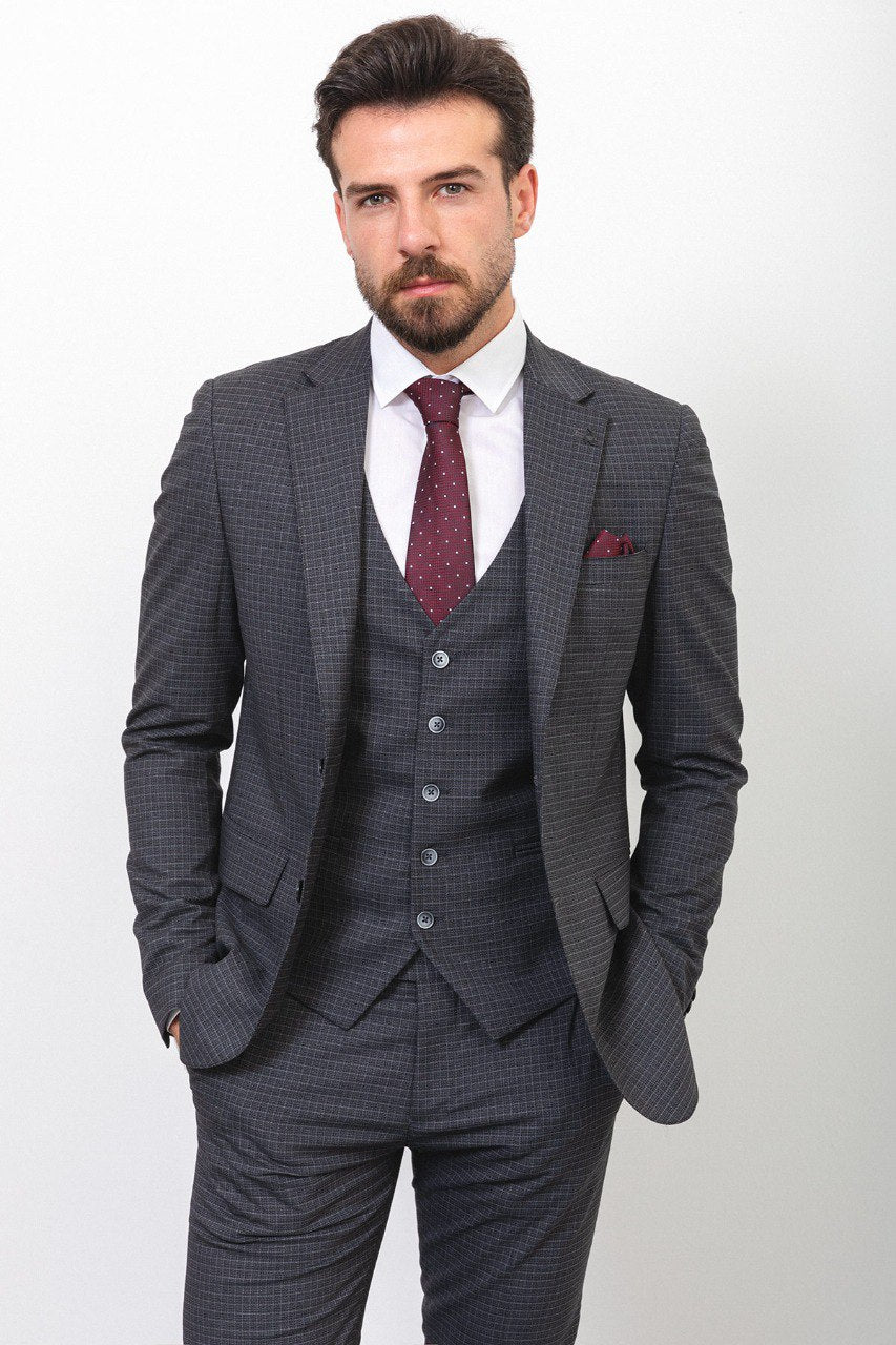 Dark Gray Special Design Slim Fit Suit