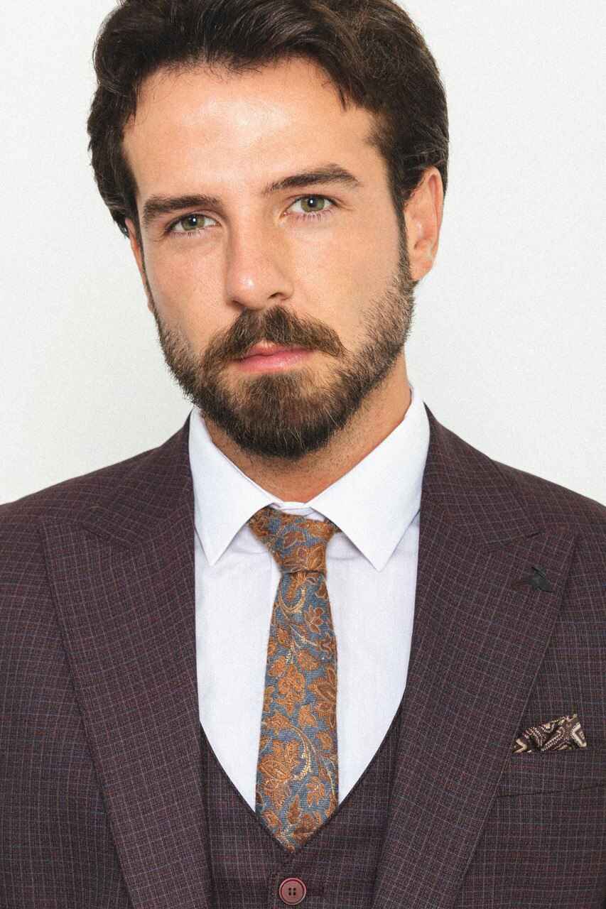 Burgundy Special Design Slim Fit Suit