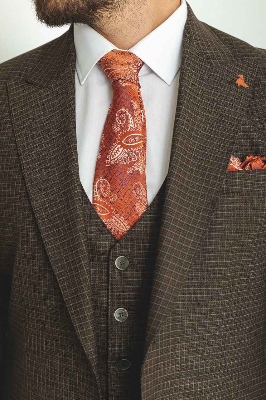 Brown Special Design Slim Fit Suit