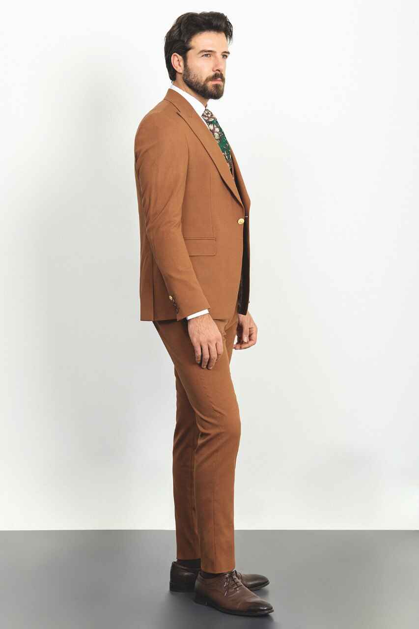Camel Special Design Slim Fit Suit