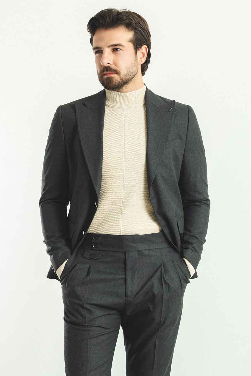 Dark Gray Modern Slim Fit Two-Piece Suit