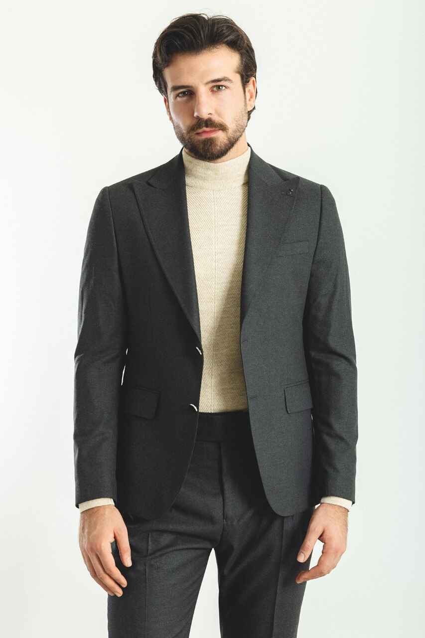 Dark Gray Modern Slim Fit Two-Piece Suit